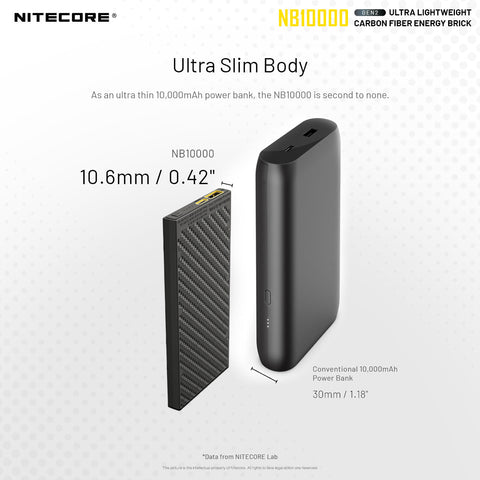 Batteries & Chargers - Nitecore NB10000 Silver, 10000mAh USB/USB-C Quick-Charge Power Bank