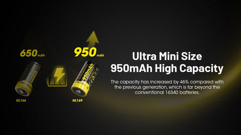 Batteries & Chargers - Nitecore NL169 950mAh Rechargeable 16340 Li-Ion Battery
