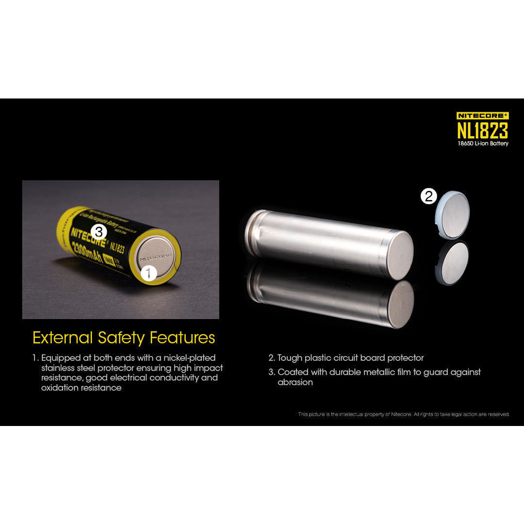 Batteries & Chargers - Nitecore NL1823 2300mAh Rechargeable 18650 Battery
