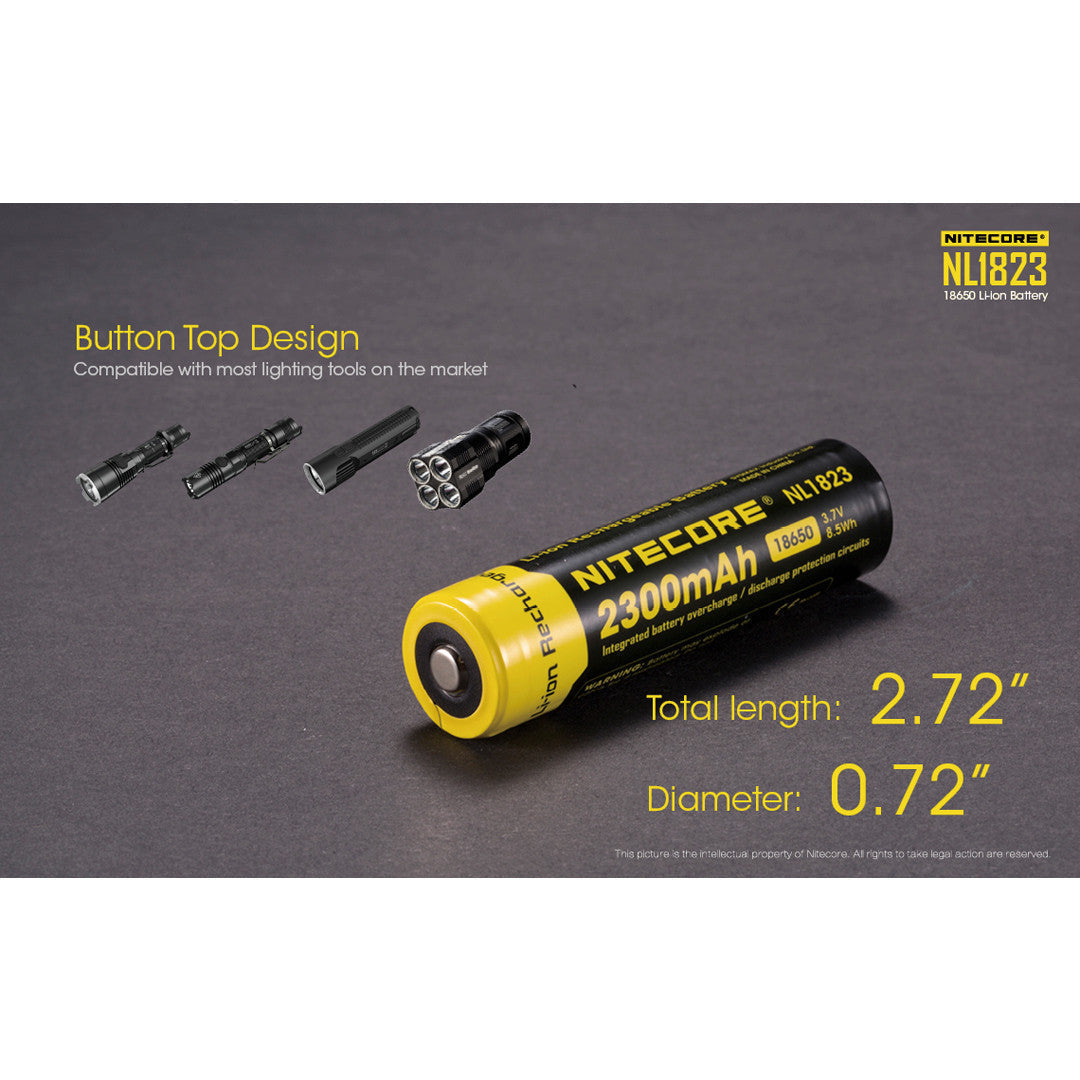 Batteries & Chargers - Nitecore NL1823 2300mAh Rechargeable 18650 Battery