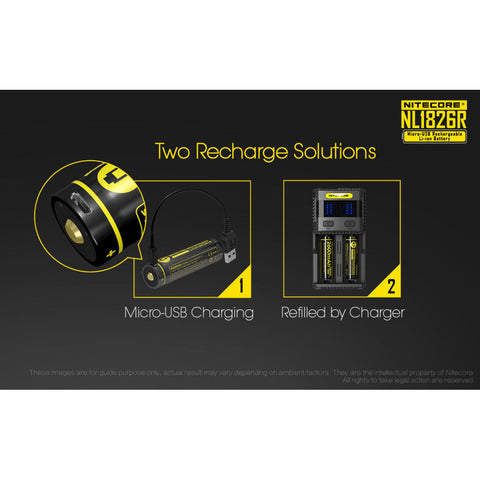 Batteries & Chargers - Nitecore NL1826R 2600mAh USB Rechargeable 18650 Li-ion Battery