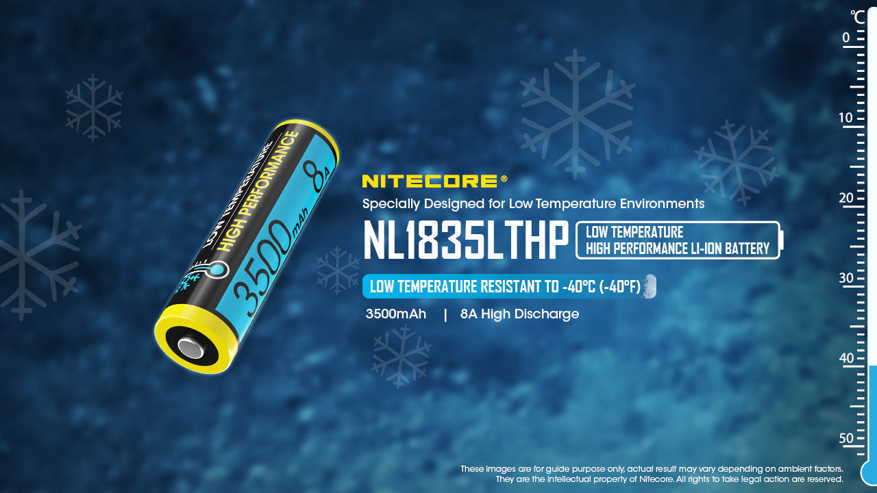 Batteries & Chargers - Nitecore NL1835LTHP -40F Cold-Weather Rechargeable 18650 Li-Ion Battery
