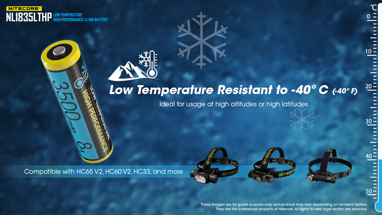Batteries & Chargers - Nitecore NL1835LTHP -40F Cold-Weather Rechargeable 18650 Li-Ion Battery