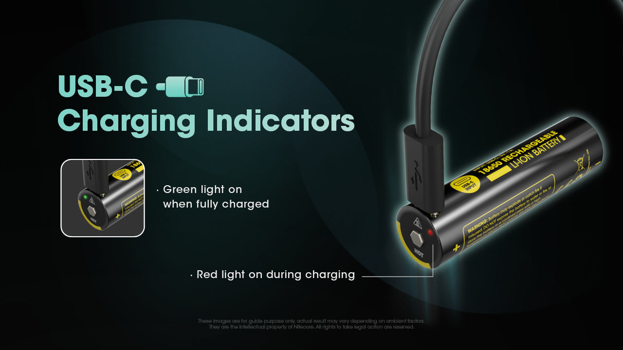 Batteries & Chargers - Nitecore NL1836R 3600mAh USB-C Rechargeable 18650 Battery
