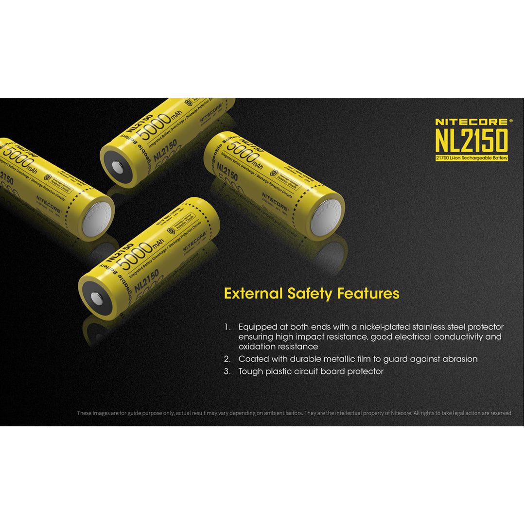 Batteries & Chargers - Nitecore NL2150 5000mAh Rechargeable 21700 Li-ion Battery
