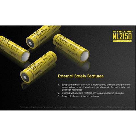 Batteries & Chargers - Nitecore NL2150 5000mAh Rechargeable 21700 Li-ion Battery