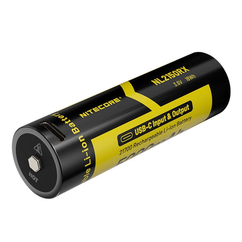 Batteries & Chargers - Nitecore NL2150RX 5000mAh USB-C Rechargeable 21700 Li-Ion Battery W/  Powerbank Function