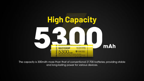 Batteries & Chargers - Nitecore NL2153HP 5300mAh Rechargeable 21700 Li-Ion Battery