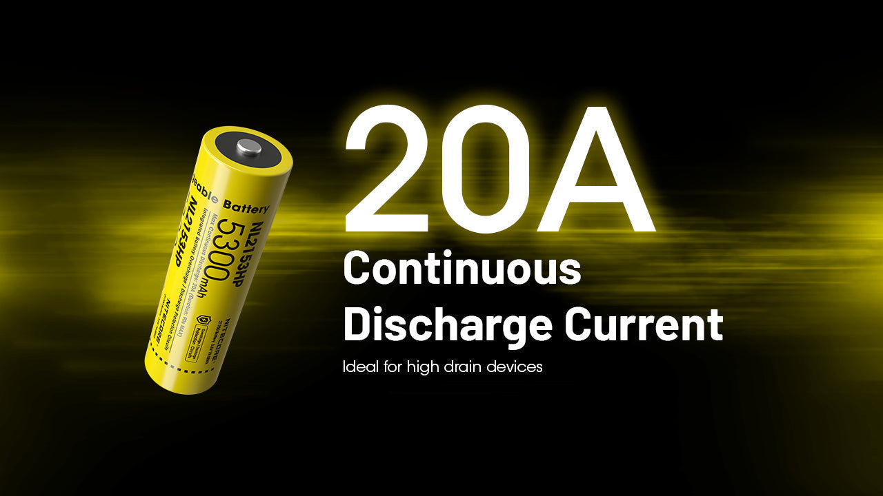 Batteries & Chargers - Nitecore NL2153HP 5300mAh Rechargeable 21700 Li-Ion Battery