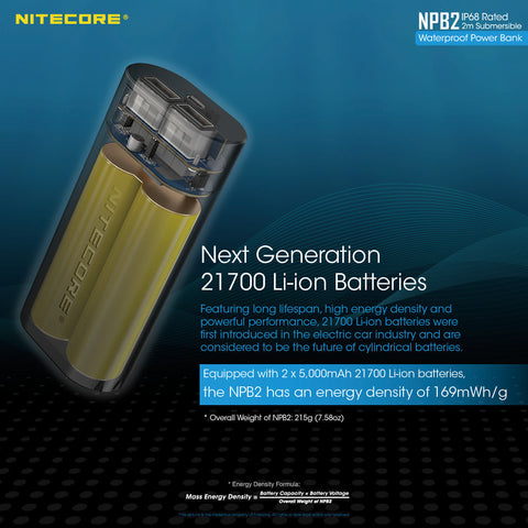 Batteries & Chargers - Nitecore NPB2 10,000mAh Waterproof Power Bank