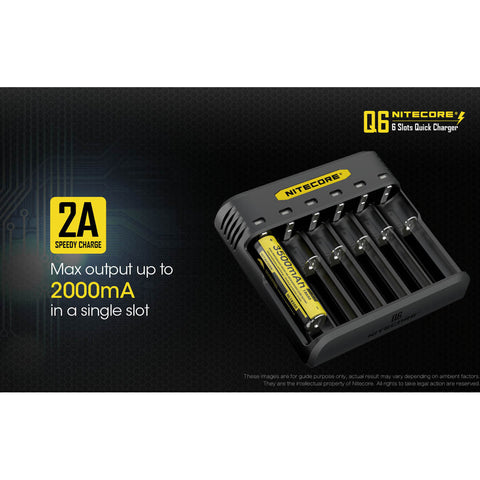 (USED/OPEN-BOX) Nitecore Q6 Six Slot 2A Universal Li-ion/IMR Battery Charger