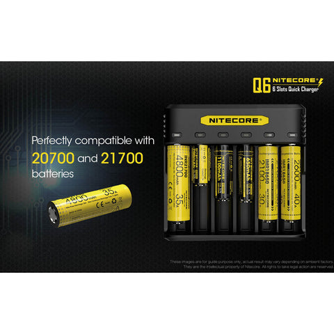 Batteries & Chargers - Nitecore Q6 Six Slot 2A Universal Li-ion/IMR Battery Charger