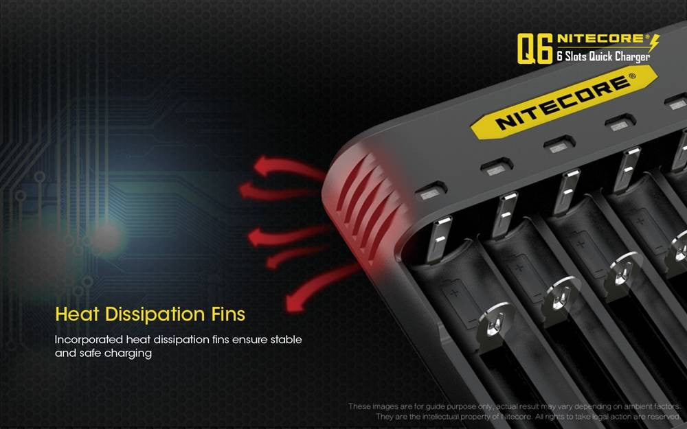 (USED/OPEN-BOX) Nitecore Q6 Six Slot 2A Universal Li-ion/IMR Battery Charger