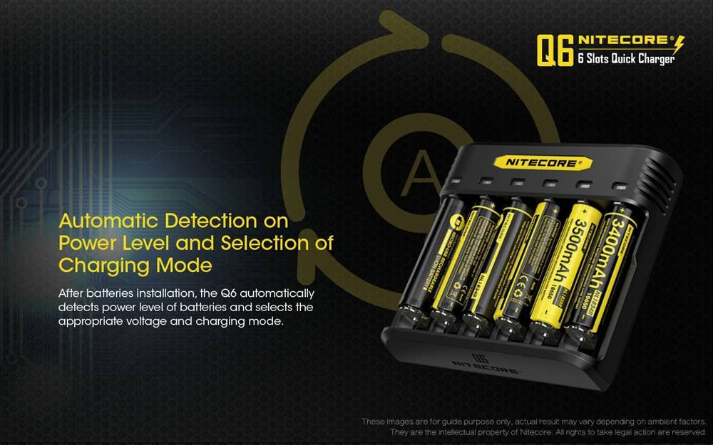 Batteries & Chargers - Nitecore Q6 Six Slot 2A Universal Li-ion/IMR Battery Charger