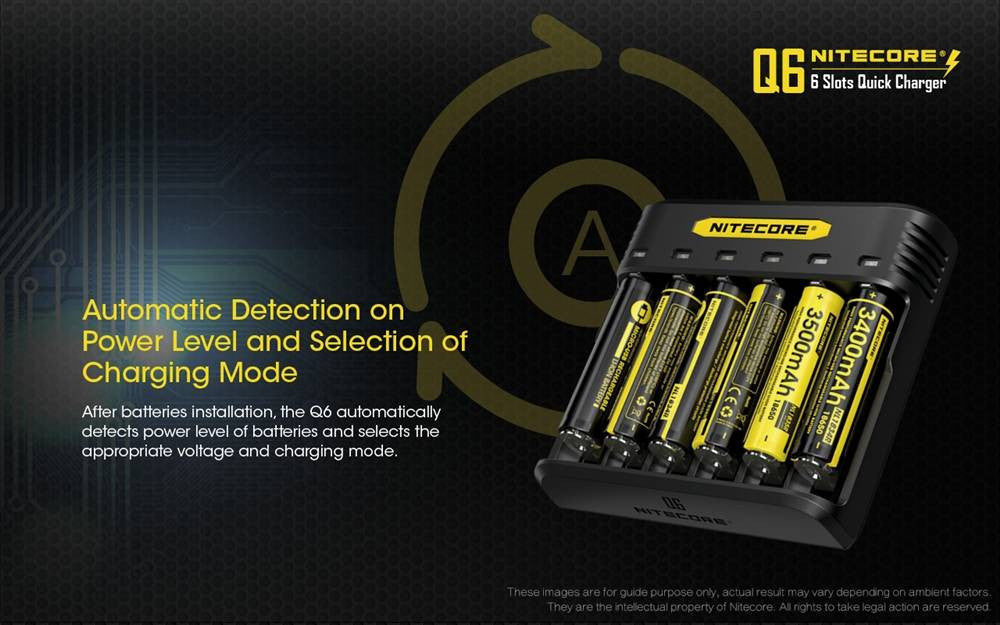(USED/OPEN-BOX) Nitecore Q6 Six Slot 2A Universal Li-ion/IMR Battery Charger