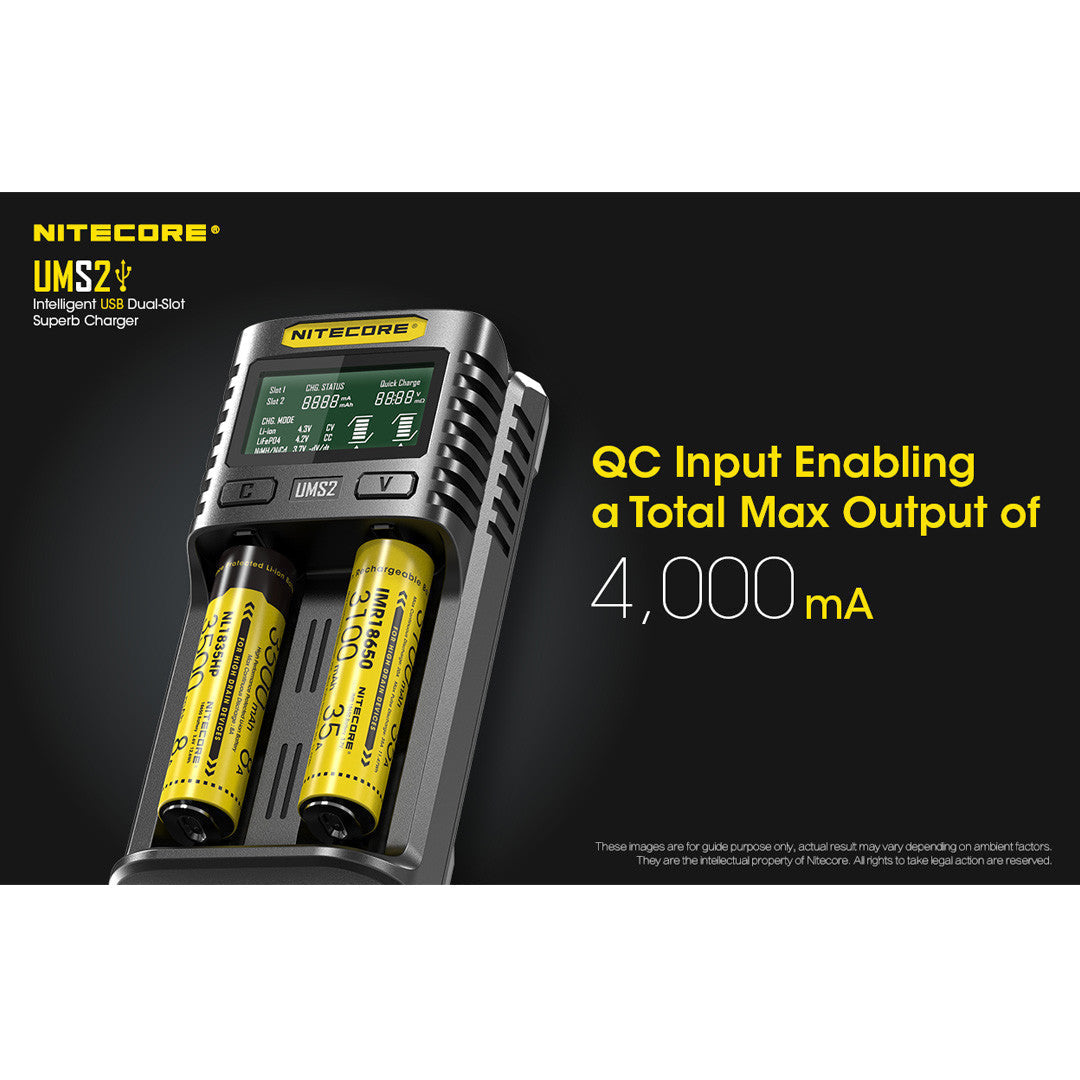 Batteries & Chargers - Nitecore UMS2 Intelligent USB 2-Slot Battery Charger (NiCD/NiMH/Li-Ion/IMR)