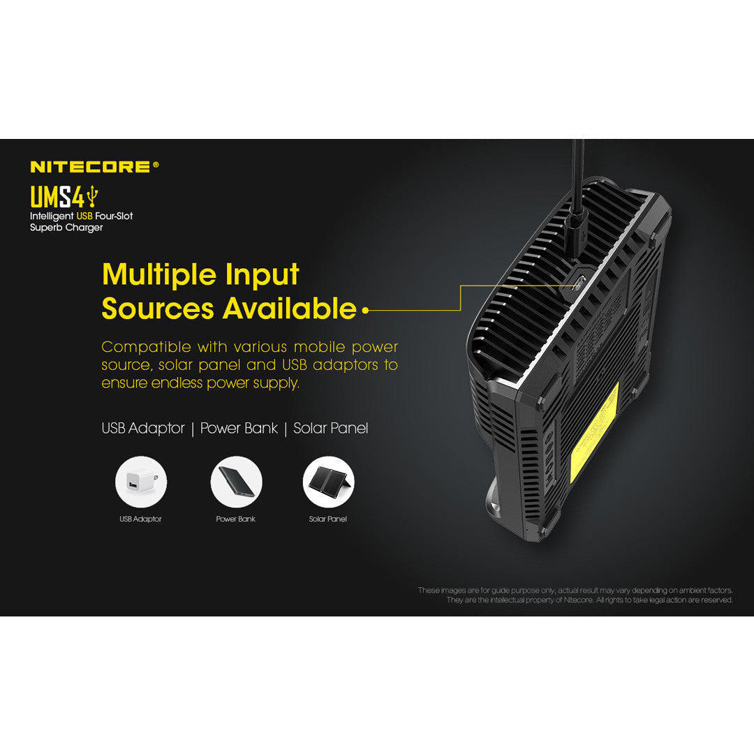 Batteries & Chargers - Nitecore UMS4 Intelligent USB 4-Slot Battery Charger (NiCD/NiMH/Li-Ion/IMR)