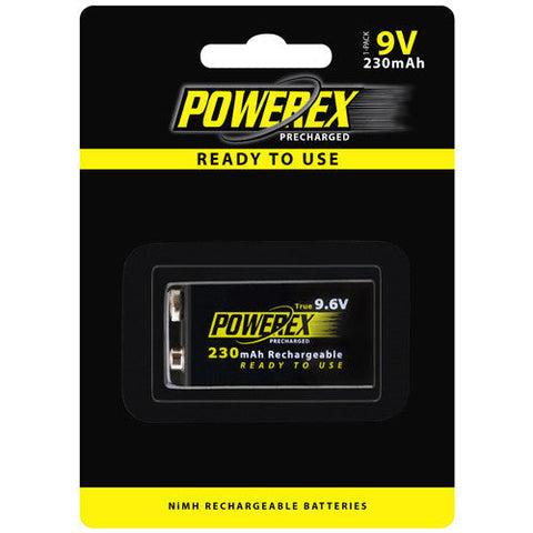 Batteries & Chargers - PowerEx PreCharged 9V Battery - True 9.6V, 230mAh, Ultra Low Self-Discharge