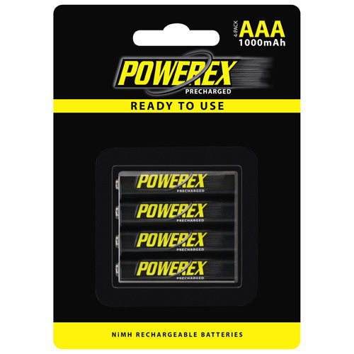 Batteries & Chargers - PowerEx PreCharged AAA Batteries (4-Pack) - 1000mAh, Ultra Low Self-Discharge