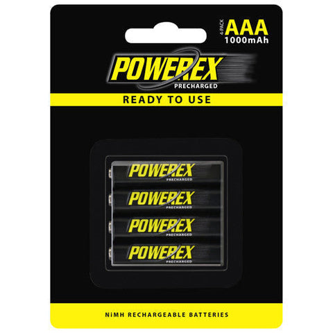 Batteries & Chargers - PowerEx PreCharged AAA Batteries (4-Pack) - 1000mAh, Ultra Low Self-Discharge