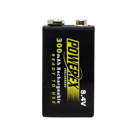 Batteries & Chargers - PowerEx PreCharged Rechargeable 9V Battery - 8.4V, 300mAh, Ultra Low Self-Discharge