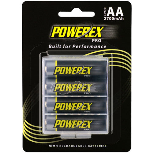 Batteries & Chargers - PowerEx PRO AA Batteries (4-Pack) - 2700mAh, Low Self-Discharge
