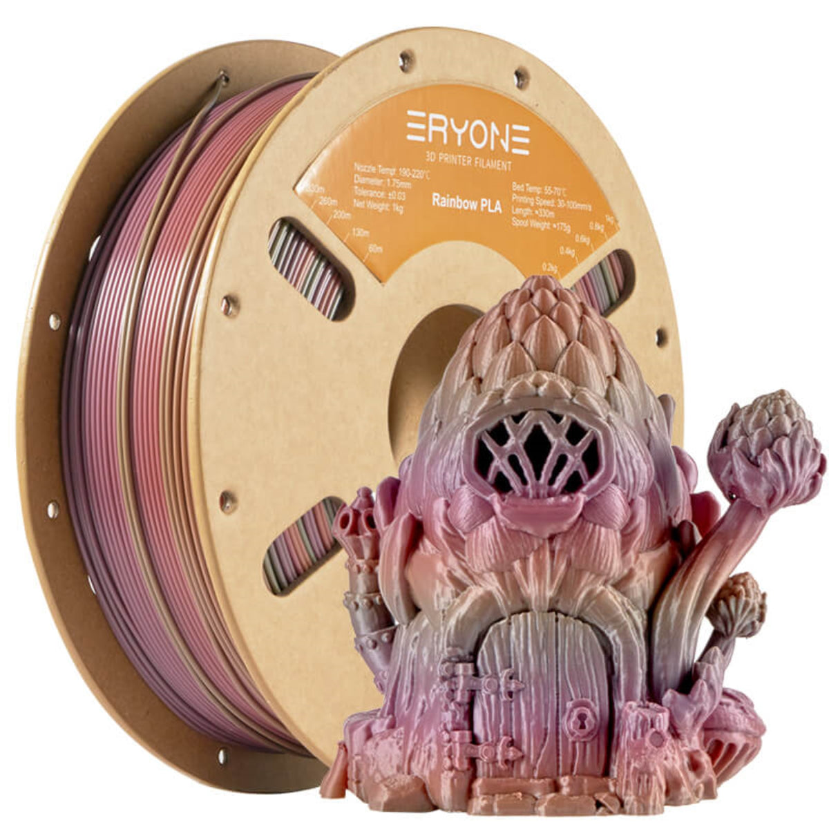 ERYONE Rainbow/Gradient PLA Filament - 1.75mm±0.03mm, 1kg