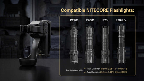 Nitecore NTH29 Tactical Flashlight Holder for P27iX, P20iX, P23i, and P20i UV