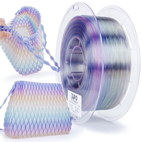 Ziro Rainbow/Gradient Flexible TPU Filament, 1.75mm, Dimensional Accuracy +/- 0.03mm
