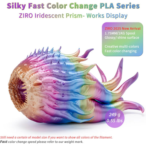 Ziro Rainbow/Gradient Silk PLA 3D Printer Filament 1.75mm