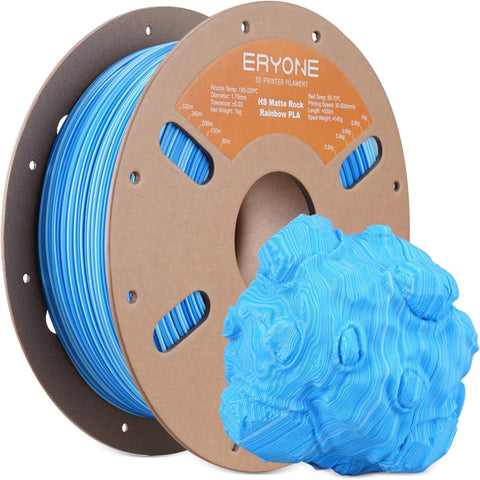 ERYONE Twisted Tri-Color 'Rock Series' High-Speed Matte PLA Filament - 1.75mm±0.03mm, 1kg
