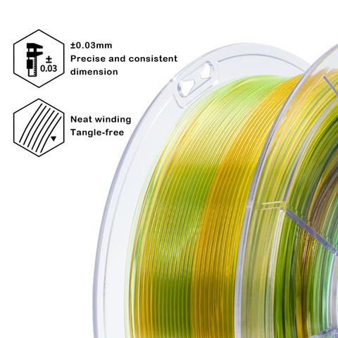 Ziro Rainbow/Gradient Transparent PLA 3D Printer Filament 1.75mm