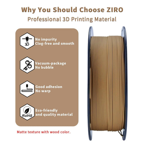 Ziro Matte PLA 1.75mm 3D Printer Filament