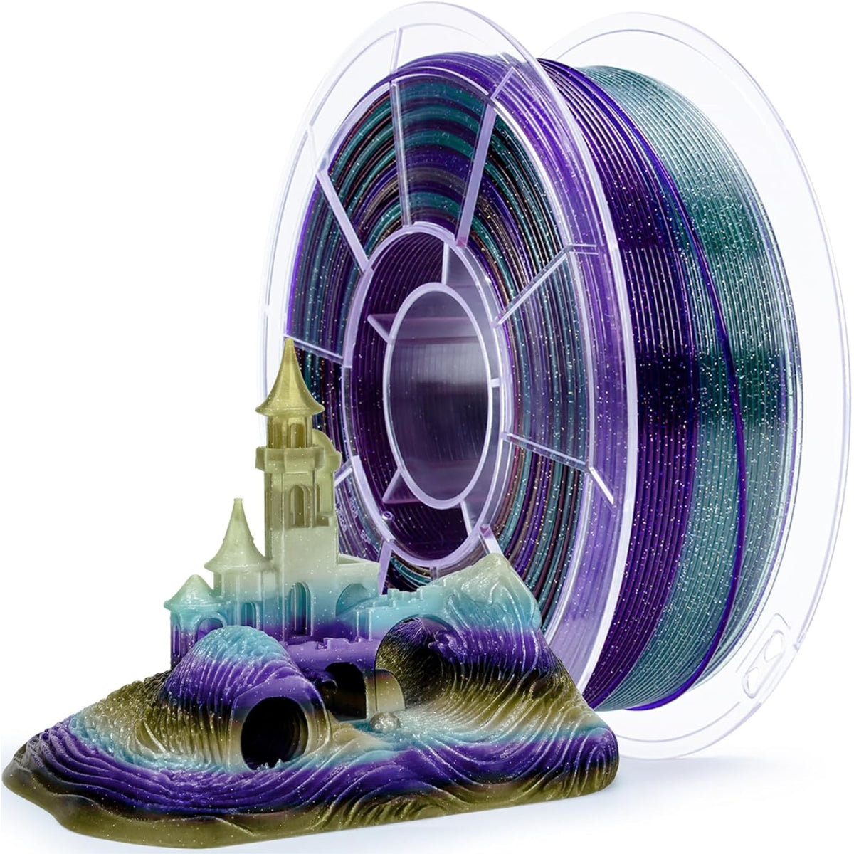 Ziro Rainbow/Gradient 'Twinkling' Glitter-PLA 1.75mm 3D Printer Filament