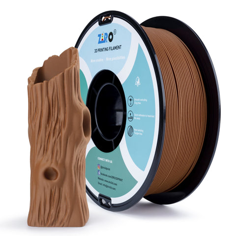 Ziro Real Wood Fiber PLA Filament, 1.75mm, Dimensional Accuracy +/- 0.03mm