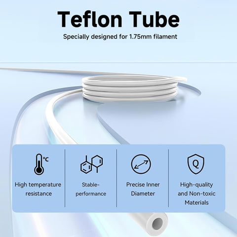 Creality PTFE Tubing, 4mm OD x 2mm ID x 1m Length, White