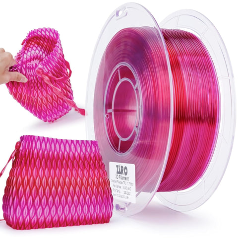 Ziro Rainbow/Gradient Flexible TPU Filament, 1.75mm, Dimensional Accuracy +/- 0.03mm