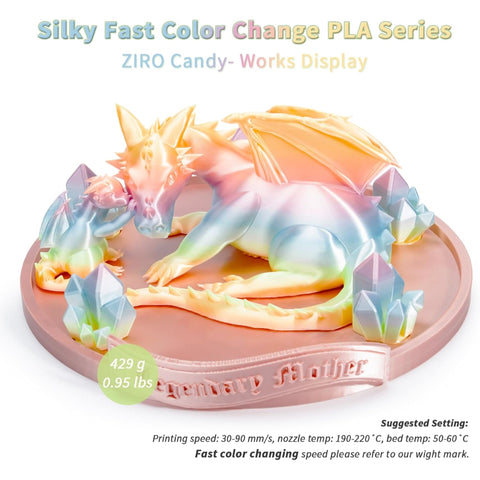 Ziro Rainbow/Gradient Silk PLA 3D Printer Filament 1.75mm