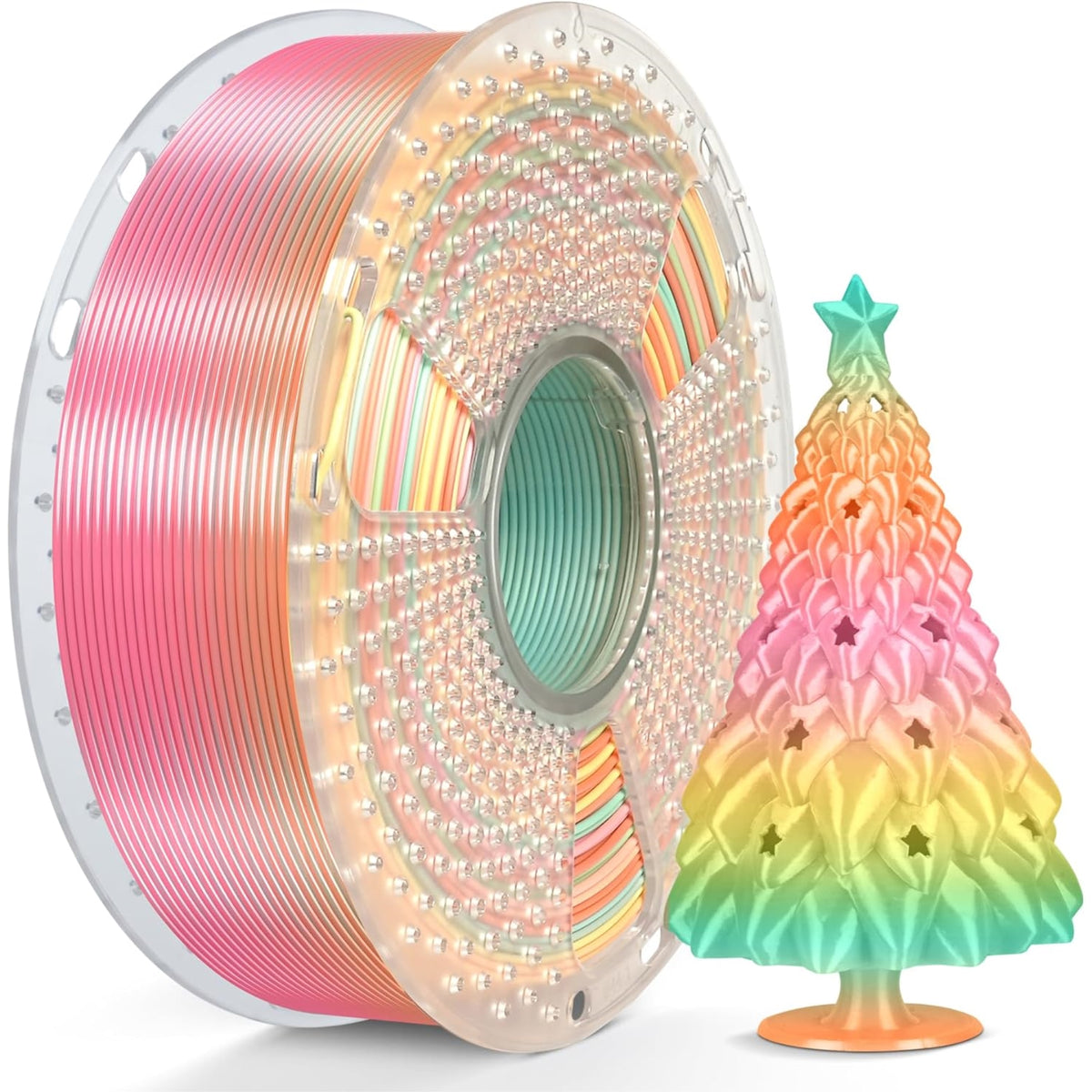 Sunlu Rainbow/Gradient Silk PLA-PLUS Filament 1.75mm 1kg, Dimensional Accuracy +/- 0.02mm