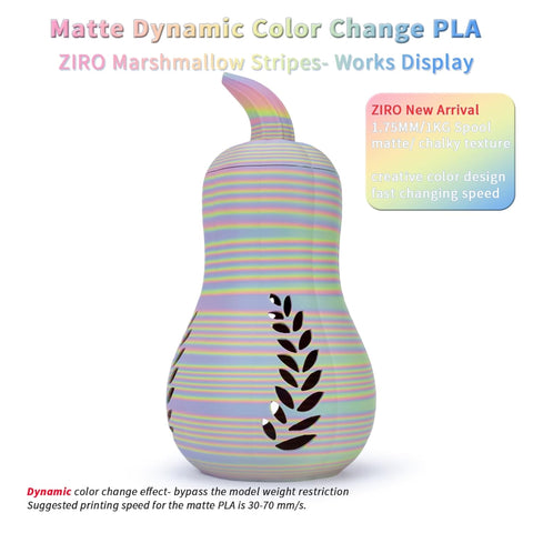 Ziro 3D Multicolor Stripes Matte PLA Filament, 1.75mm