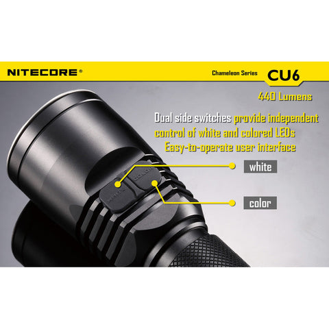 Flashlights & Headlamps - Nitecore CU6 White & UV Dual Beam Flashlight (440 Lumens | 18650 Lithium)