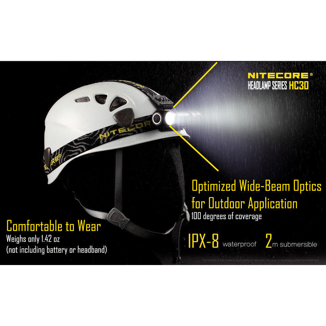 Flashlights & Headlamps - Nitecore HC30 Convertible Headlamp/Flashlight (1000 Lumens | 18650 Lithium)