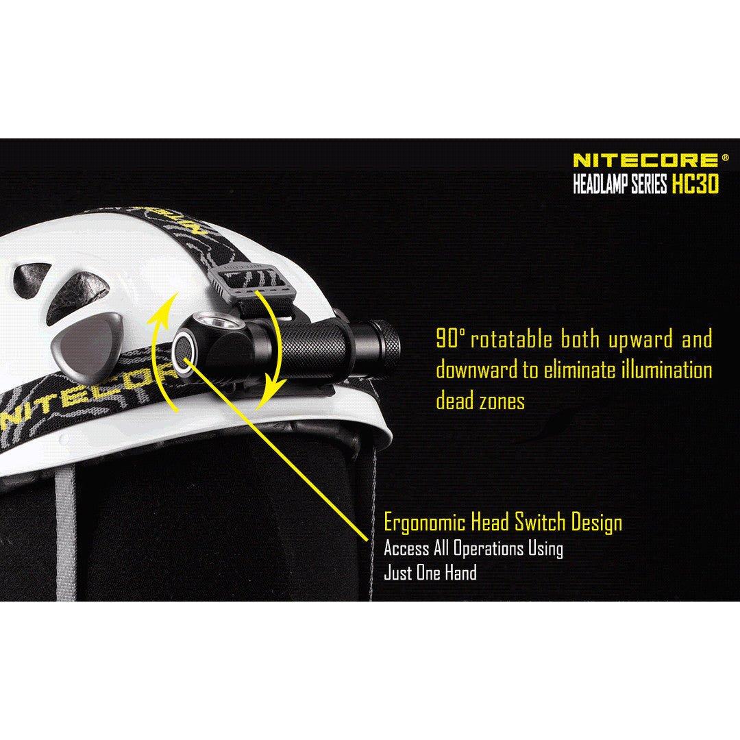 Flashlights & Headlamps - Nitecore HC30 Convertible Headlamp/Flashlight (1000 Lumens | 18650 Lithium)
