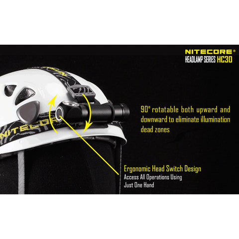 Flashlights & Headlamps - Nitecore HC30 Convertible Headlamp/Flashlight (1000 Lumens | 18650 Lithium)