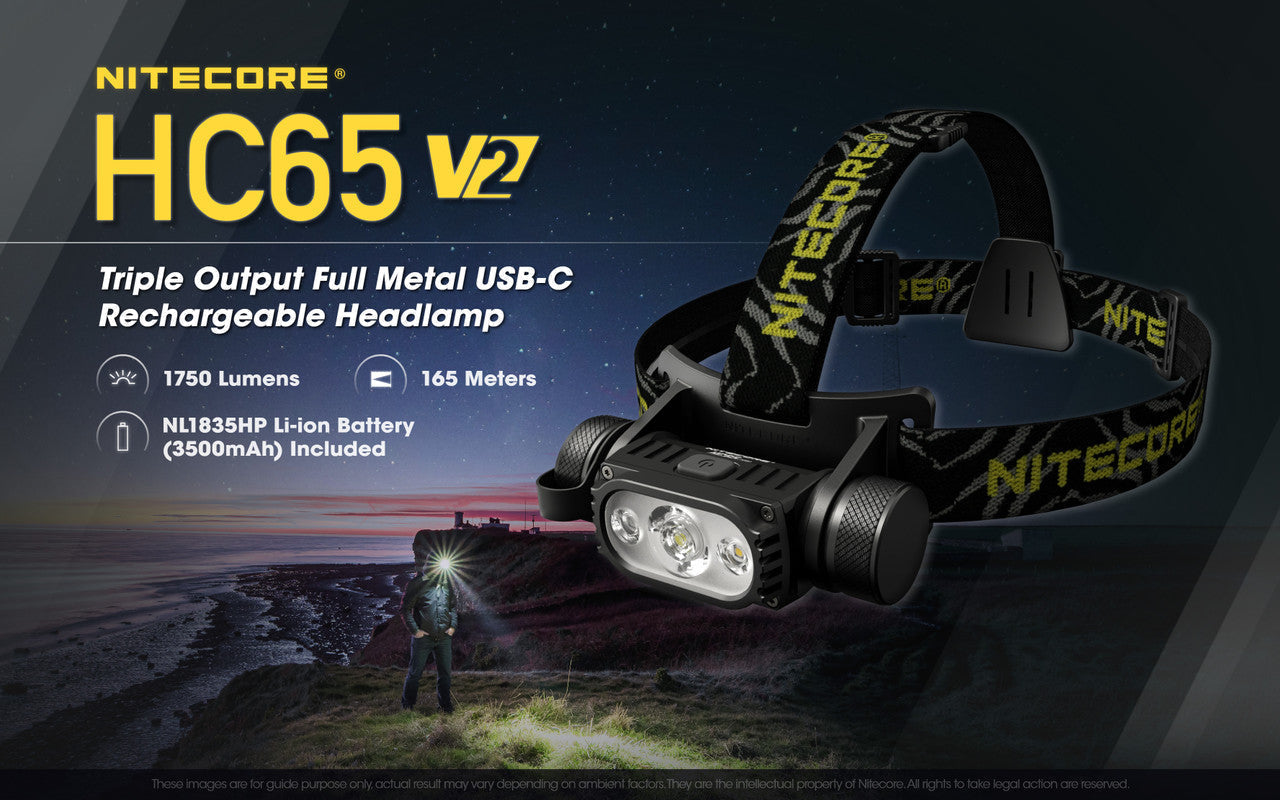 Flashlights & Headlamps - Nitecore HC65-V2 Headlamp (1750 Lumens | USB-C Rechargeable)