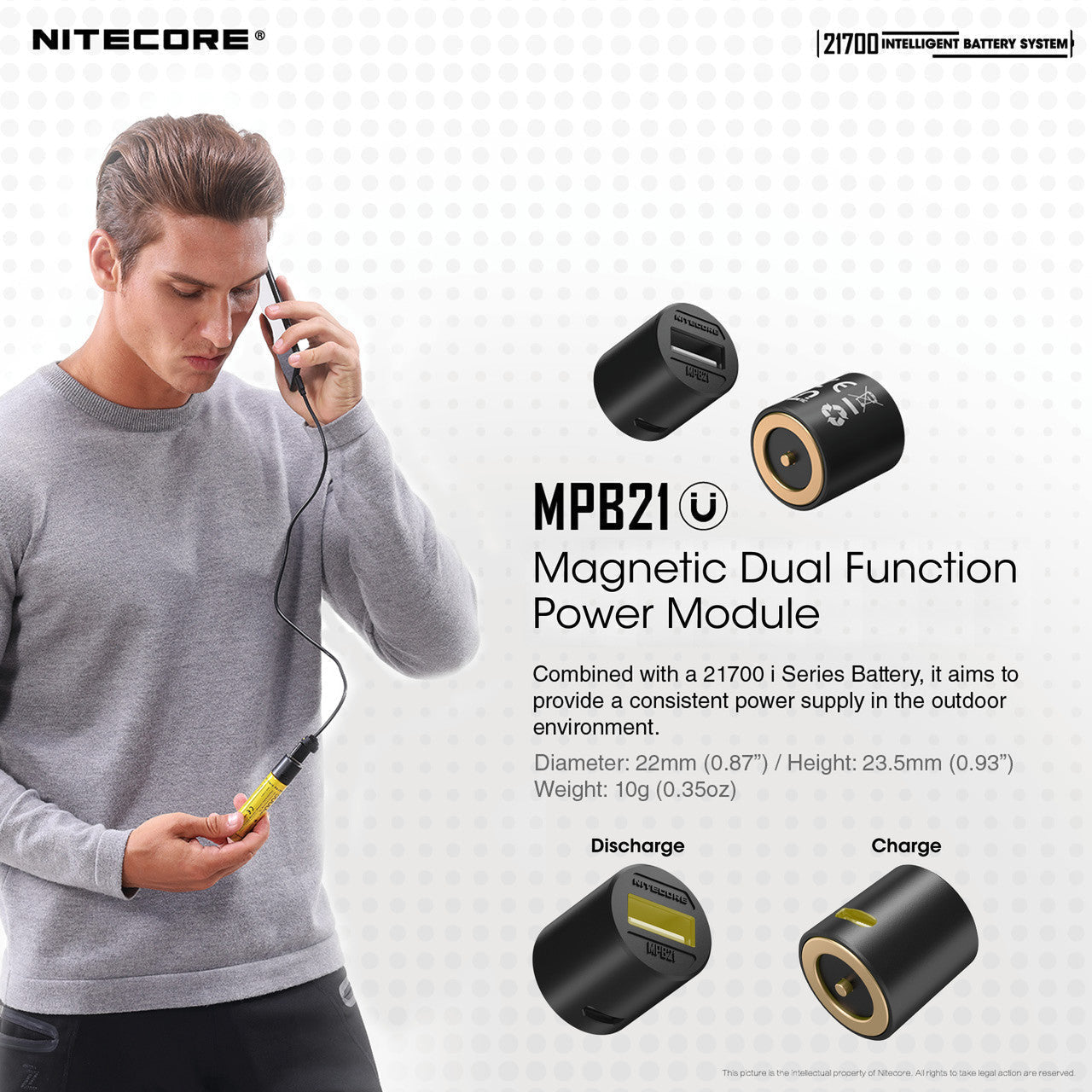 (USED/OPEN-BOX) Nitecore Intelligent 21700 Battery System with Lantern and Charger (80 Lumens | Rechargeable)