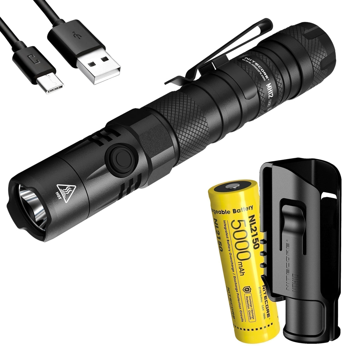 Flashlights & Headlamps - Nitecore MH12 V2 1200 Lumen USB-C Rechargeable Flashlight