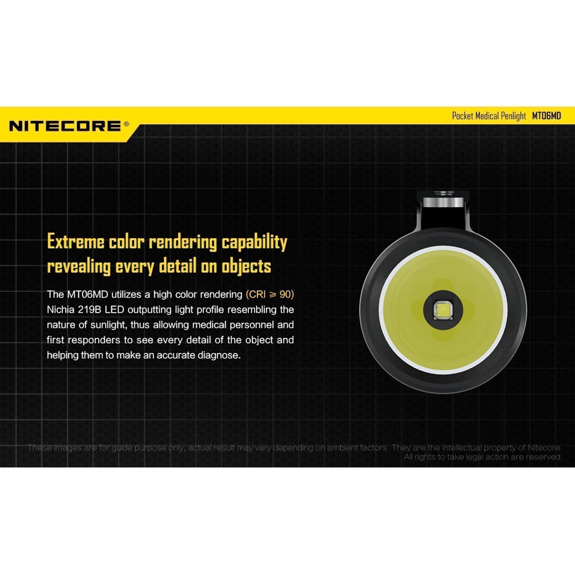 Flashlights & Headlamps - Nitecore MT06MD-PG Nichia 219B LED Penlight W/ Pupil Gauge (180 Lumens | 2xAAA)