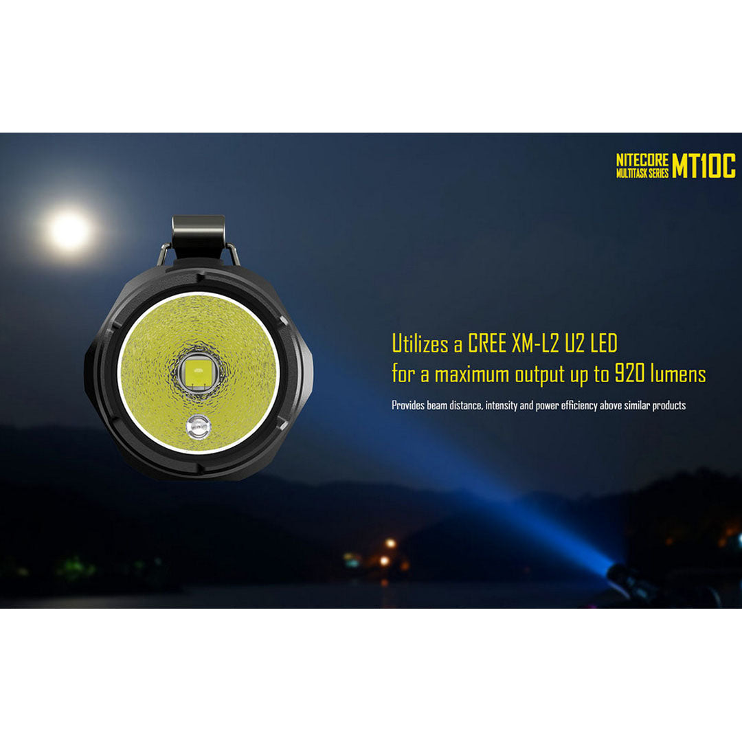Flashlights & Headlamps - Nitecore MT10C Compact EDC Flashlight W/ Aux. Red Beam (920 Lumens | 18350 Lithium)