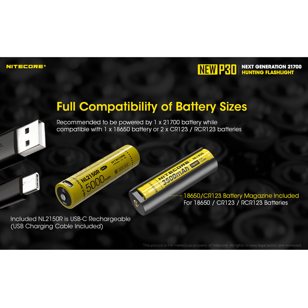 Flashlights & Headlamps - Nitecore NEW P30 Long Throw Hunting Flashlight (1000 Lumens| Lithium 21700)